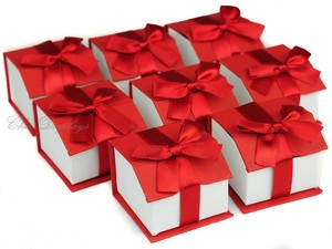 Details About 8 Pc Ring Boxes Magnetic Ribbon Ring Boxes Showcase Box Red Jewelry Red Gift Box