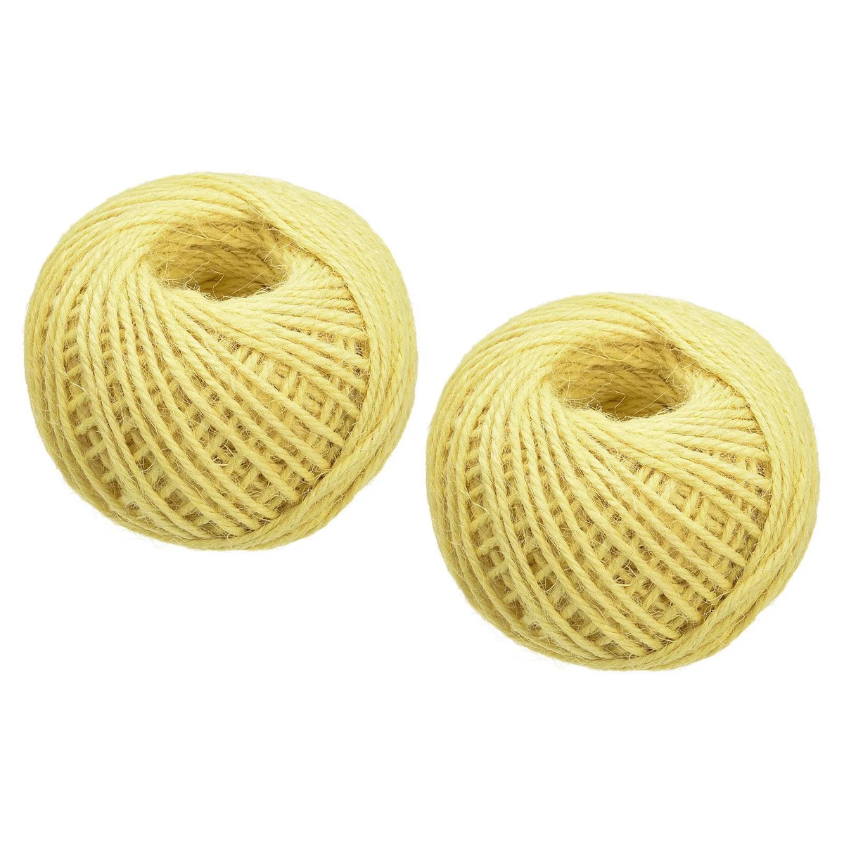 2pcs 164 Feet 2mm Jute Twine, Jute Rope for Craft Projects Yellow