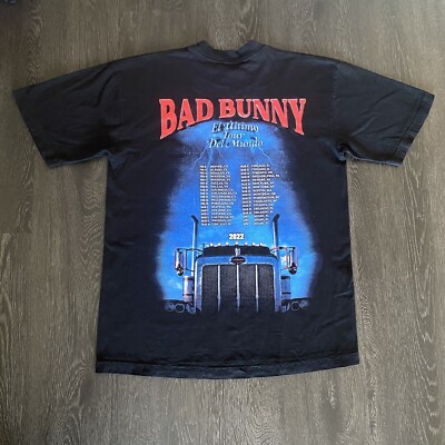 Bad Bunny Rap Tee 2022 El Ultimo Tour del Mundo Concert Merch Trap Pop T Shirt M
