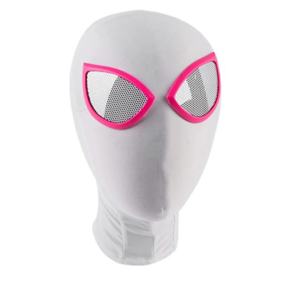 Spinne Gwen Stacy Lycra Zentai Cosplay Maske Linse Halloween weiß Kopfbedeckung