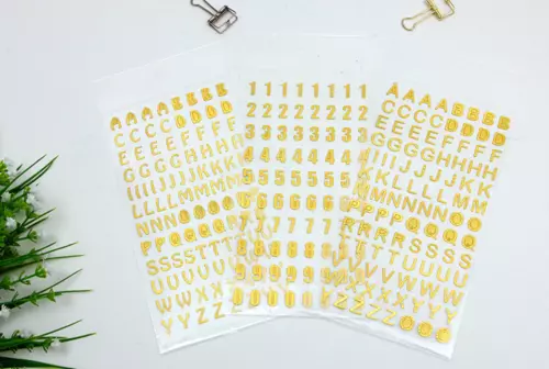 Self Adhesive gold&silver Alphabet Letter&number Stickers Card Making Art&Craft - Picture 3 of 26