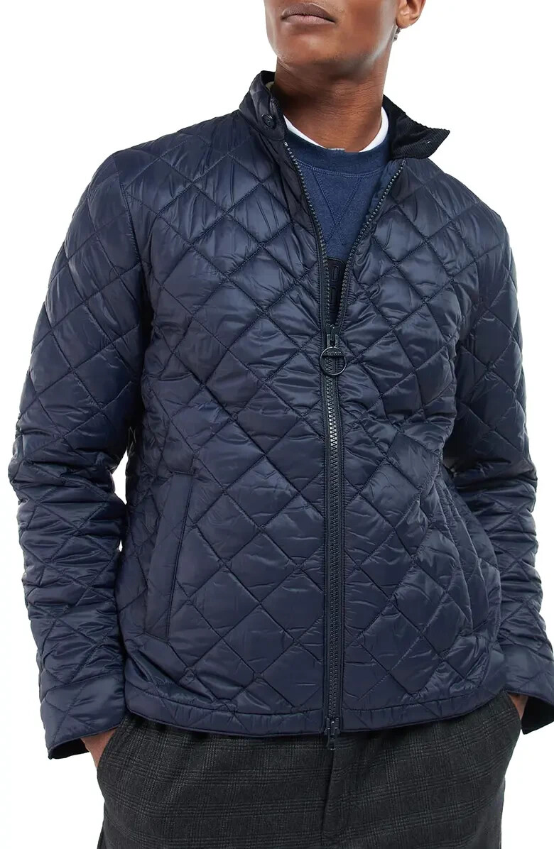 Barbour Mens Biddel Navy Blue Quilted Jacket X6204 Size XXL