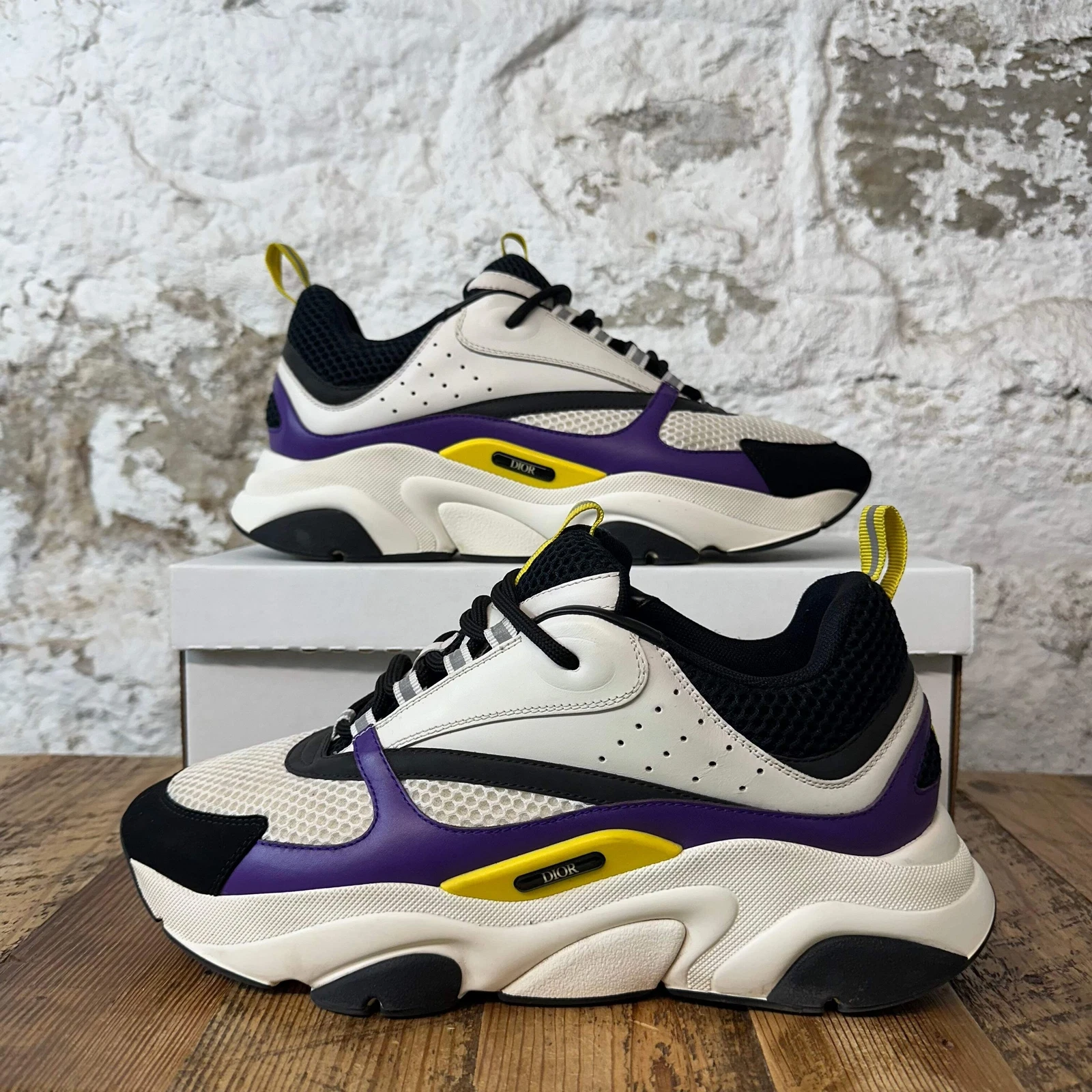 Baskets Dior B22 noir blanc violet taille 11 (44)