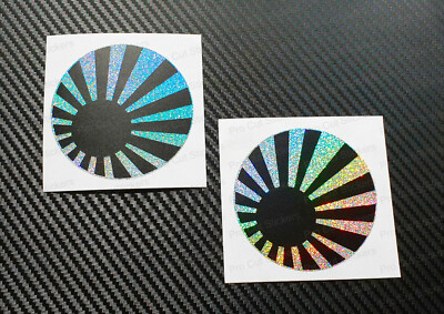 Rising Sun Flag Round Stickers Decals JDM Car Wall Matt Black Rainbow ...