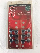 Grover Guitar Tuners w/ Bushings - Tuning Machines - Set of Six - Silver