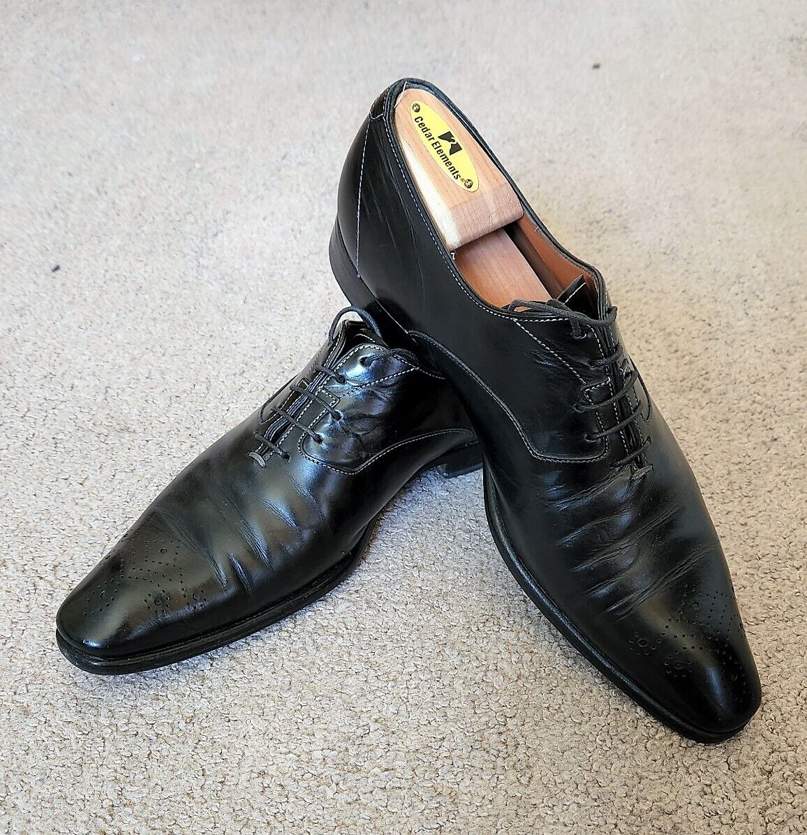Santoni Fatte A Mano Men's Oxfords Dress Shoes Black 7 F Santoni Fatte A Mano Men's Oxfords Dress Shoes Black 7 F