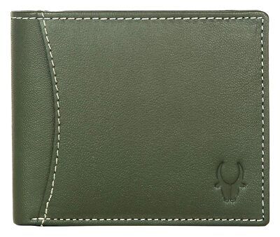 New Premium Quality Bi-fold Leather Wallet for Men Green Colour
