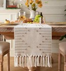 Boho Table Runner with Tassels for Home Dining Room Table Decor