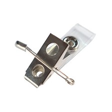 25 Pack- ID Badge Clip with Pin - Safety Pin Badge Holder for Any Size Badges