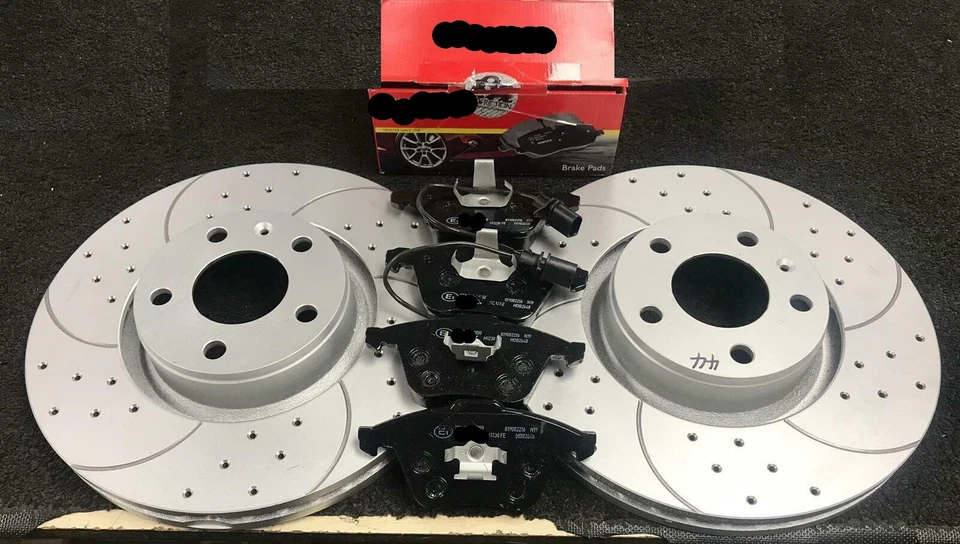 Porsche Cayenne 3.0 3.2 3.6 4.5 4.8 FRONT REAR DRILLED GROOVED BRAKE DISCS PADS - Image 3 of 3