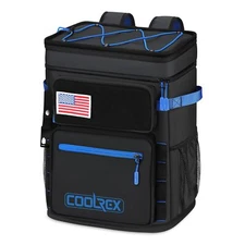 Large Backpack Cooler Gray 36 Can Cooler Backpack with 2 Insulated Compartmen...