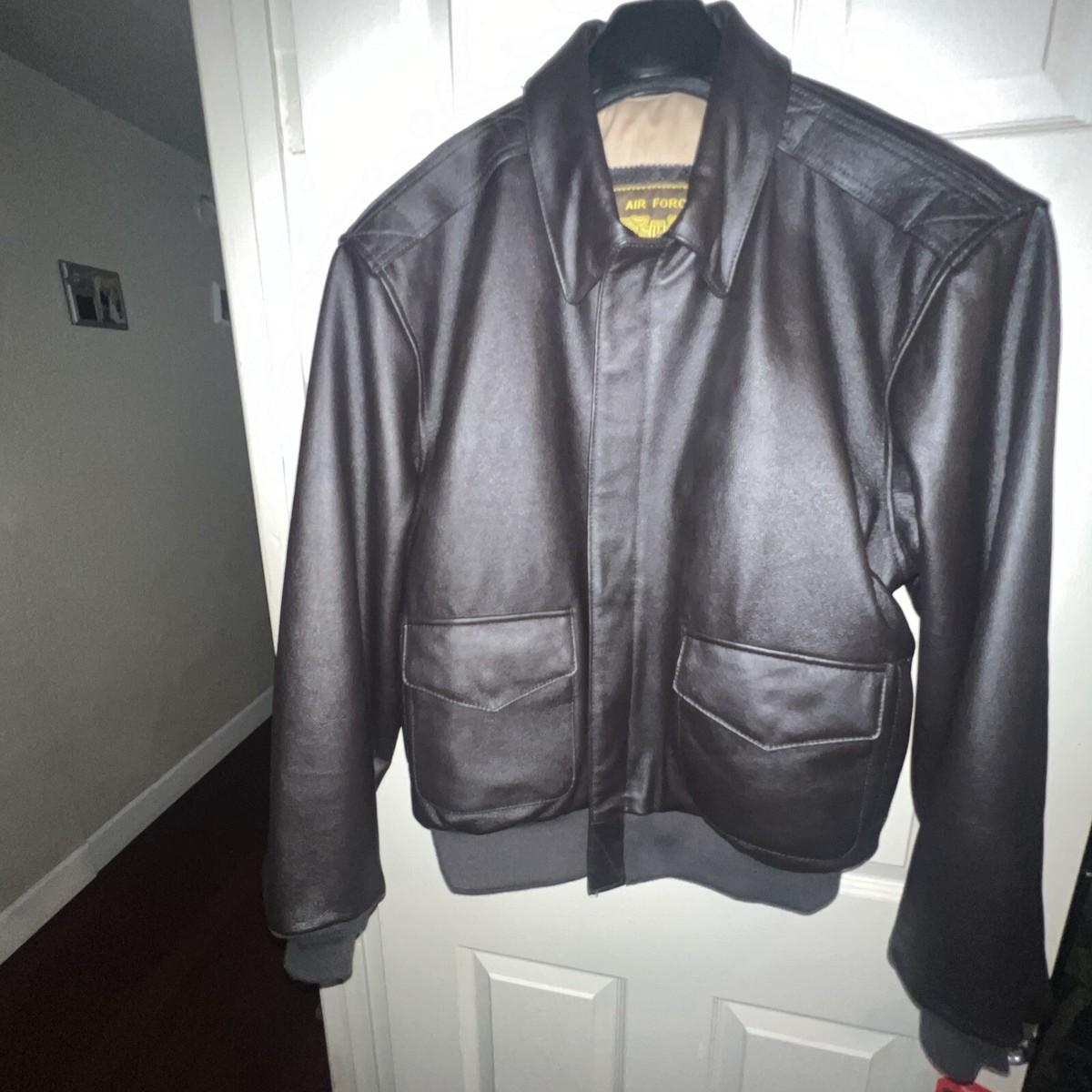 Landing Leathers Air Force Men A-2 Brown Leather Flight Bomber