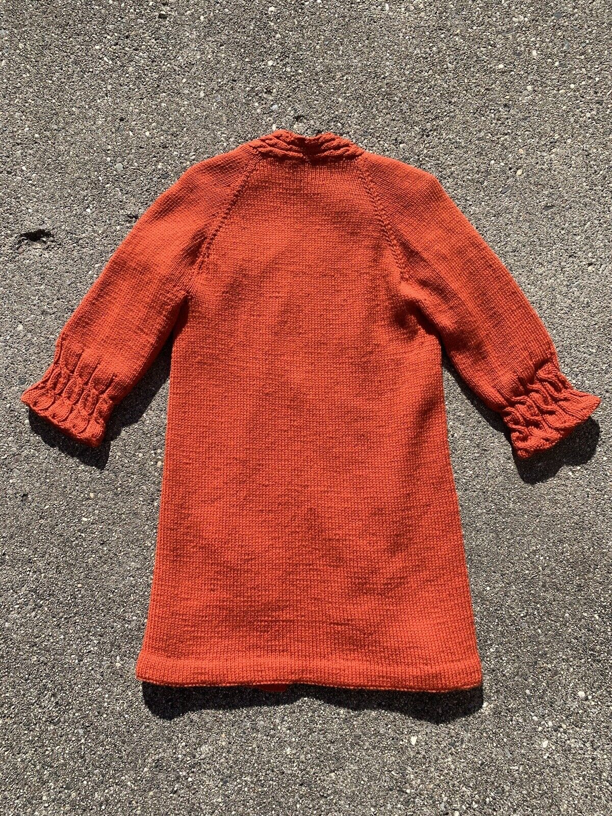 Vintage 1960s 1970s Burnt Orange Wool Mod Knit Ca… - image 5