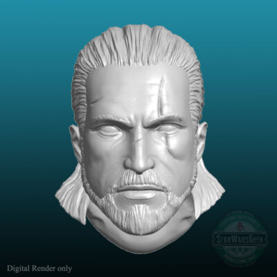 The Witcher video game version v2 Geralt of Rivia custom head for action figures