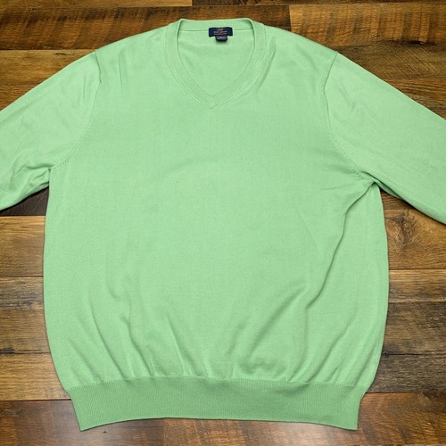 Supima Cotton V-Neck Sweater Green 