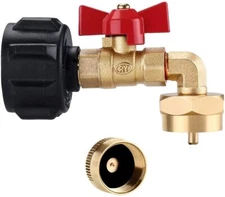 QCC1 90 Degrees Propane Refill Pressure Elbow Adapter & ON-Off Control Valve 1LB