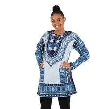 Unisex Traditional Print Long-Sleeve Dashiki