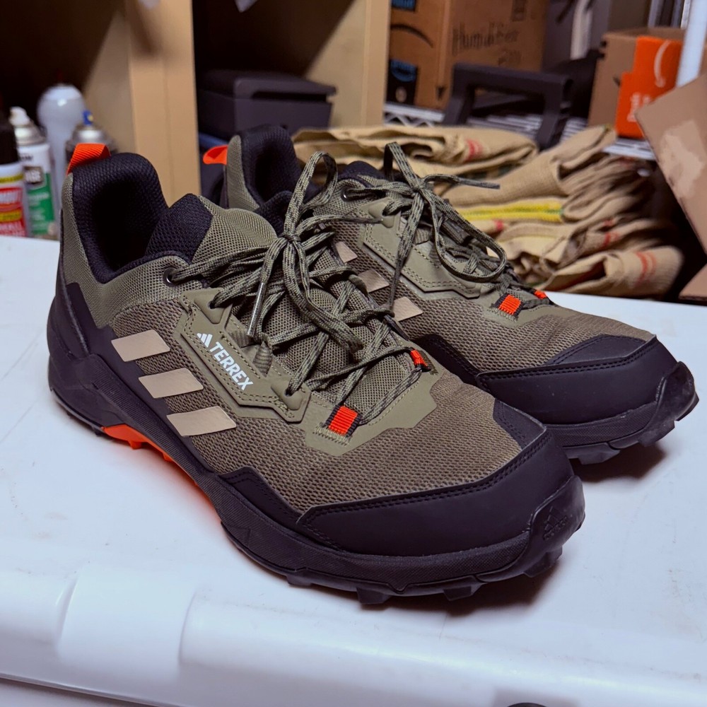 Adidas TERREX AX4 hiking shoe OD green, black grey international orange