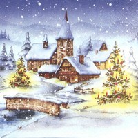 20 StüCk Lunch Servietten 33X33 Cm Christmas Village Weihnachtsdorf Neu