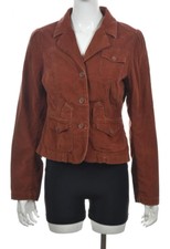 Lux Womens Jacket Size L Rust Brown Velour Basic Long Sleeve Cotton Casual