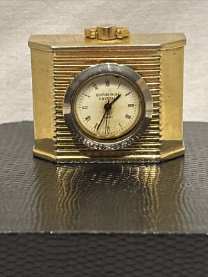 Vintage Edinburgh Crystal Miniature Quartz Clock (1A) 