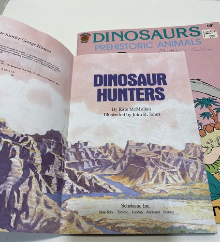 Vtg 80s Dinosaurs Color Activity Book Scholastic Book Lot - Foto 16 di 23