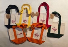 6 Trader Joe  s Mini Canvas Totes - Set of 5 Colors - w/2 Orange Crew Bags