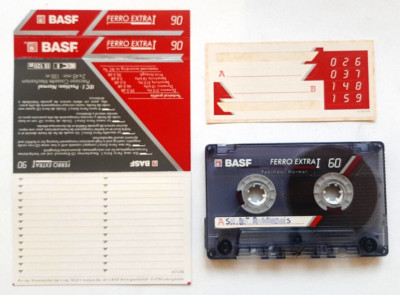 Mc BASF Ferro Extra I 90 Musikkassette Vintage Compact Cassette Tape Gebraucht Used E