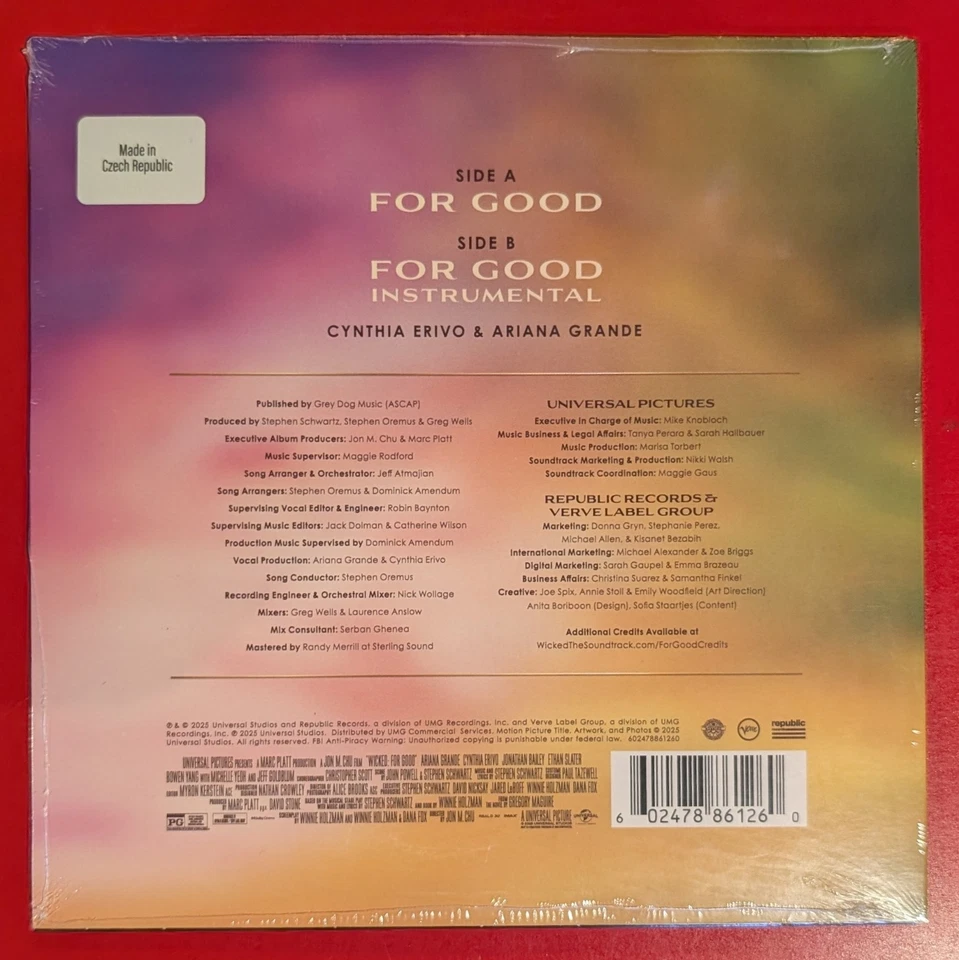 Wicked For Good 7" Vinyl – Cynthia Erivo & Ariana Grande Regal Cinemas Exclusive - Image 2 of 2
