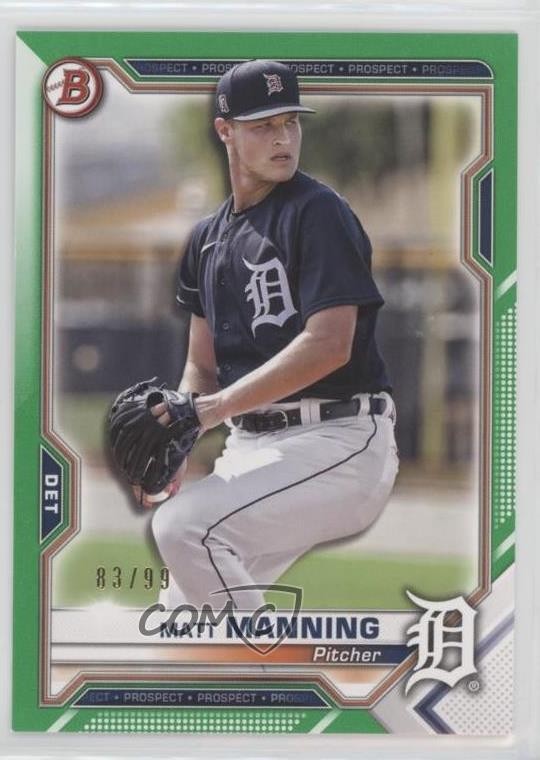 2021 Bowman Prospects Green Border 83/99 Matt Manning #BP-111 7iu