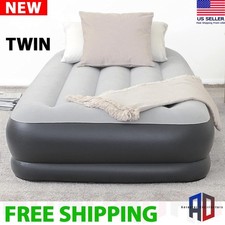 SLEEPLUX Durable Inflatable Twin Air Mattress with Built-in Pump, Pillow and USB