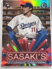 2025 Bowman Chrome Roki Sasaki Strikeout Showroom Dodgers RC ⚾️ INVESTMENT 🔥