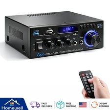 Home Theater Bluetooth Amplifier - 2.0 Channel, Mic  Remote Control Included