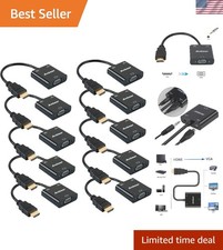 HDMI to VGA Adapter with Audio10 Pack, Gold-Plated VGA to HDMI Adapter Male t...