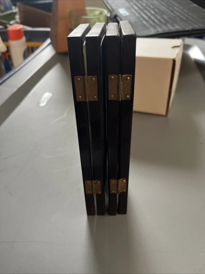 Vintage Miniature Chinese Folding Dressing Screen - Birds & Landscapes - Image 4 of 4