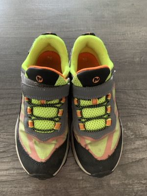 Merrell Moab Speed Low A/C Waterproof Big Kid 4 M Hiking Shoe Grey/Yellow/Orange