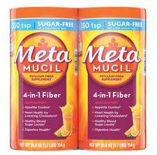 Metamucil Psyllium 4in1 Fiber Sugar-Free Powder, Orange, 26.6 oz., 2 pk.