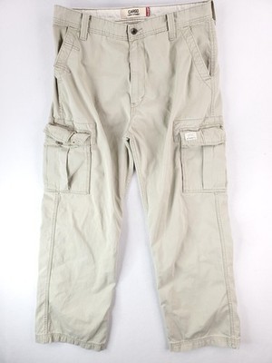 Levis Cargo Pants Mens 36x34 Beige Loose Straight Utility Pockets Skater Grunge