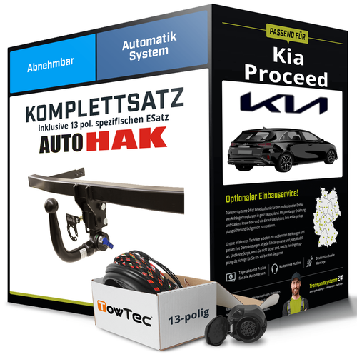 Für KIA Proceed Typ CD Anhängerkupplung abnehmbar +eSatz 13pol 02.2019-jetzt Kit - Bild 1 von 6