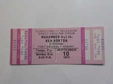 MUHAMMAD ALI vs KEN NORTON II Boxing Ticket 1973 Boxers Tampa Florida Sports VTG