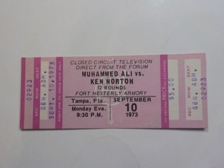 MUHAMMAD ALI vs KEN NORTON II Boxing Ticket 1973 Boxers Tampa Florida Sports VTG