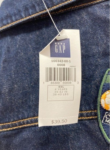 Baby Gap Boys Dark Denuim 100% Cotton Jean Jacket Sz 4T NWT - Picture 3 of 5