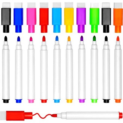 Whiteboard Marker Set 10 Stück bunt magnetisch, trocken abwischbar, Feinspitze