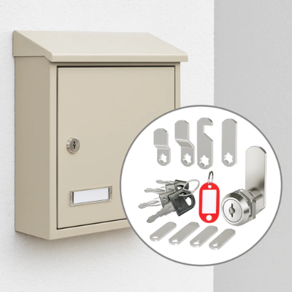 Serrure boîte aux lettres 16 mm + 4 clés Barillet batteuse kit complet standard - Photo 4/4