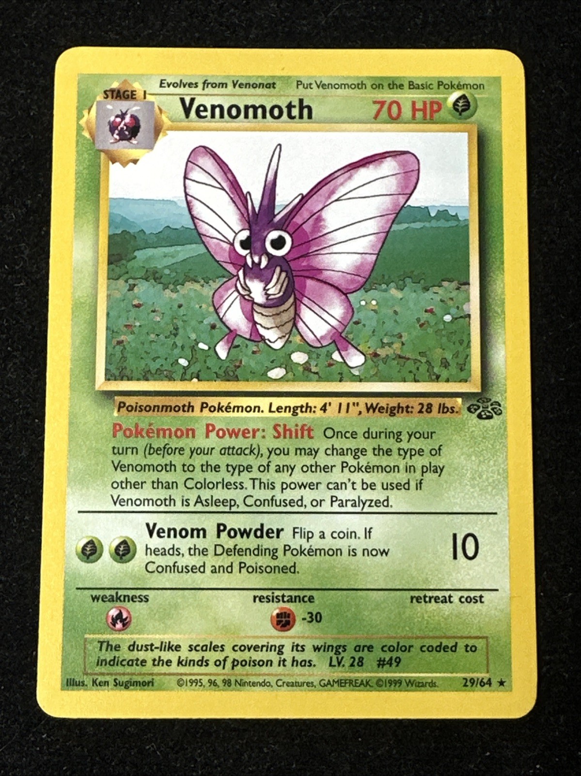Pokémon TCG Venomoth Jungle 29/64 Regular Unlimited Rare NM