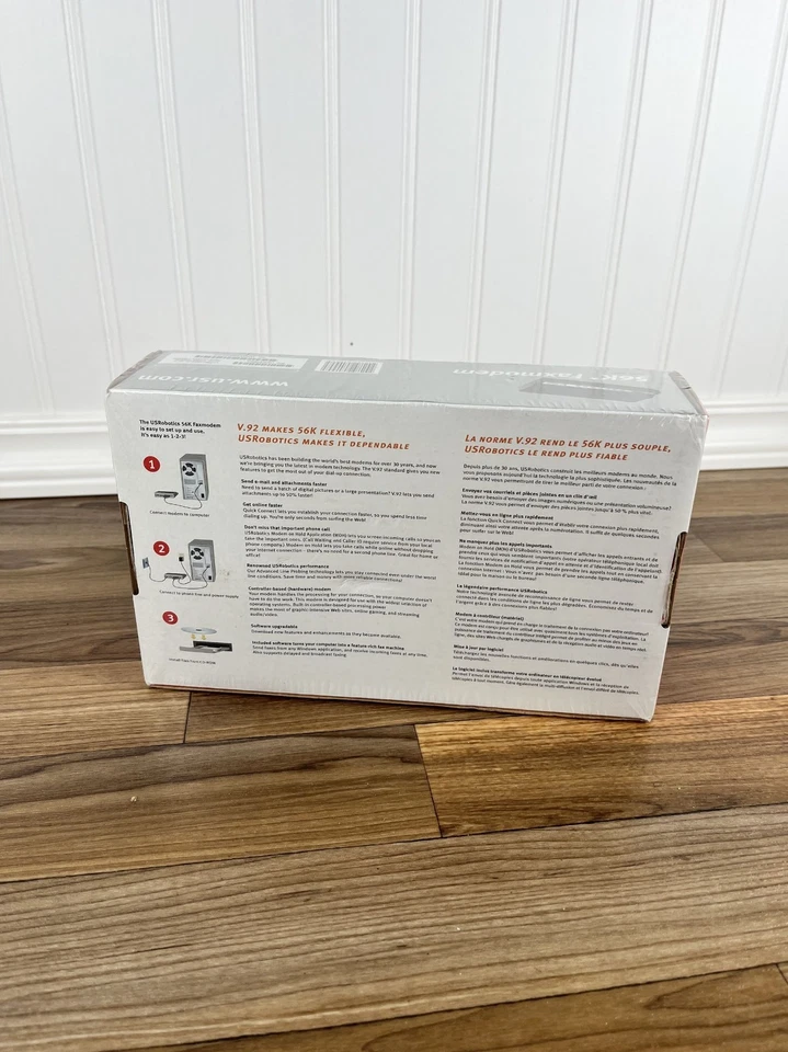 FACTORY SEALED US Robotics 56K Modem/ Fax/ USR5686E NOS - Image 4 of 4