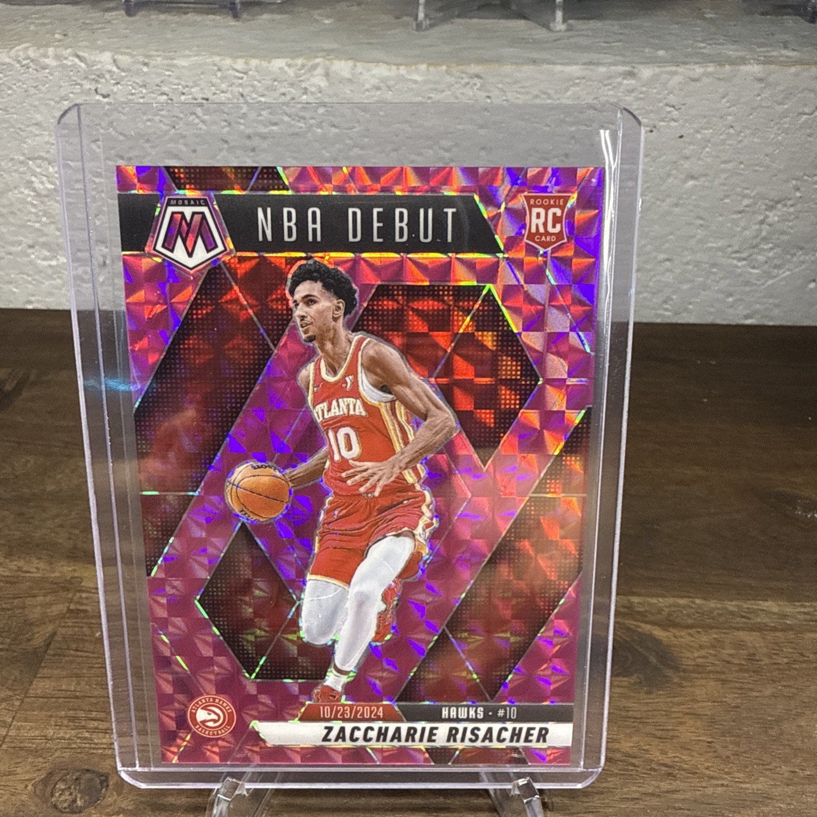 zaccharie risacher Pink Mosaic 2024-2025 NBA Hawks /175 NBA Debut