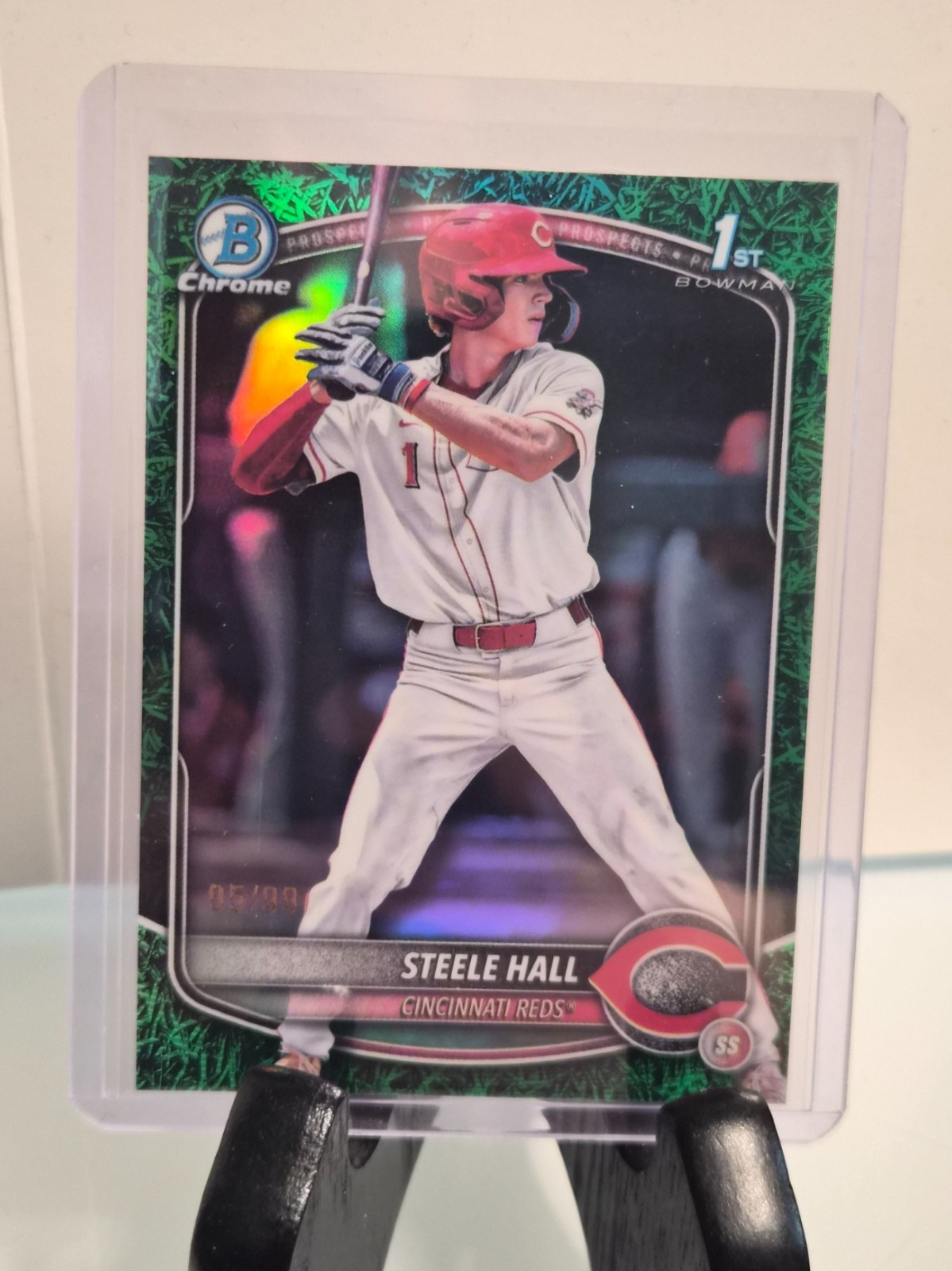 2025 Bowman Draft Chrome Steele Hall 1st Bowman Green Reptilian Refractor /99