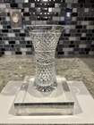 Waterford Glandore Crystal Corset Vase 6" Tall  Vintage Made in Ireland