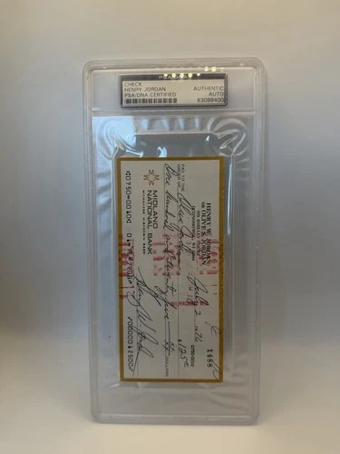 HENRY JORDAN SIGNED AUTO AUTOGRAPH CHECK PSA/DNA AUTHENTIC GREEN BAY PACKERS HOF